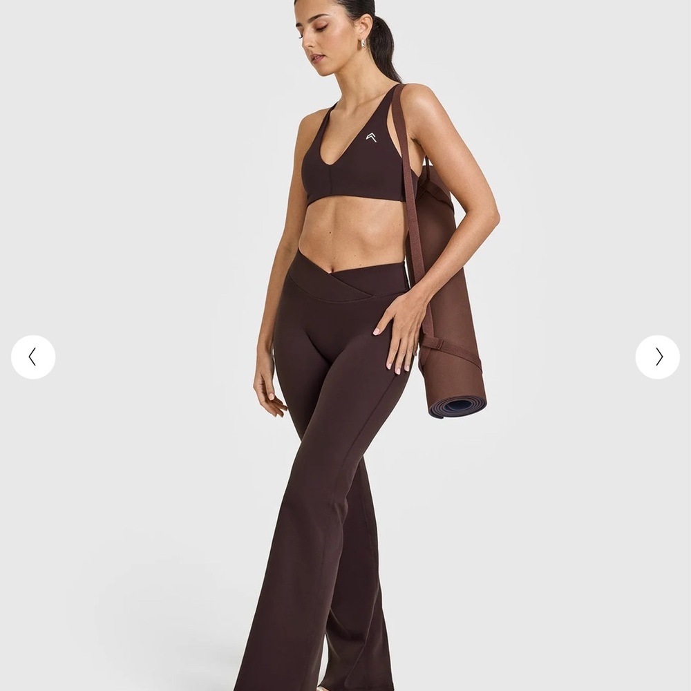 Oner Active Unified Wrap Flared Leggings — Plum Brown NWOT (short length) - Picture 3 of 3